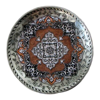 Persian Decorative Copper Engraved Plate Hadi