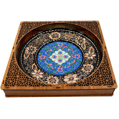 Persian Decorative Copper Engraved Wall Plate Honar Floral