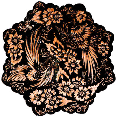 Persian Decorative Copper Engraved Plate Parandeh