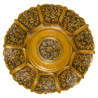 Persian Decorative Copper Engraved Plate Rima