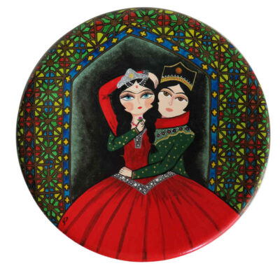 Persian Decorative Pottery Plate Hand-Painted Ghajari