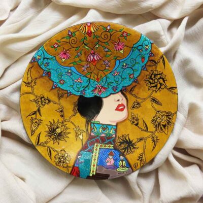 Persian Decorative Pottery Wall Plate Hand-Painted Oriental