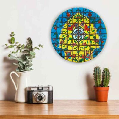 Decorative Pottery Wall Plate Hand-Painted Persian Turquoise