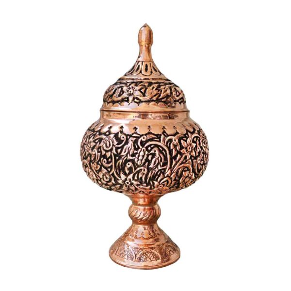 Engraved Persian Copper Sugar Bowl Model Arsalan ShopiPersia