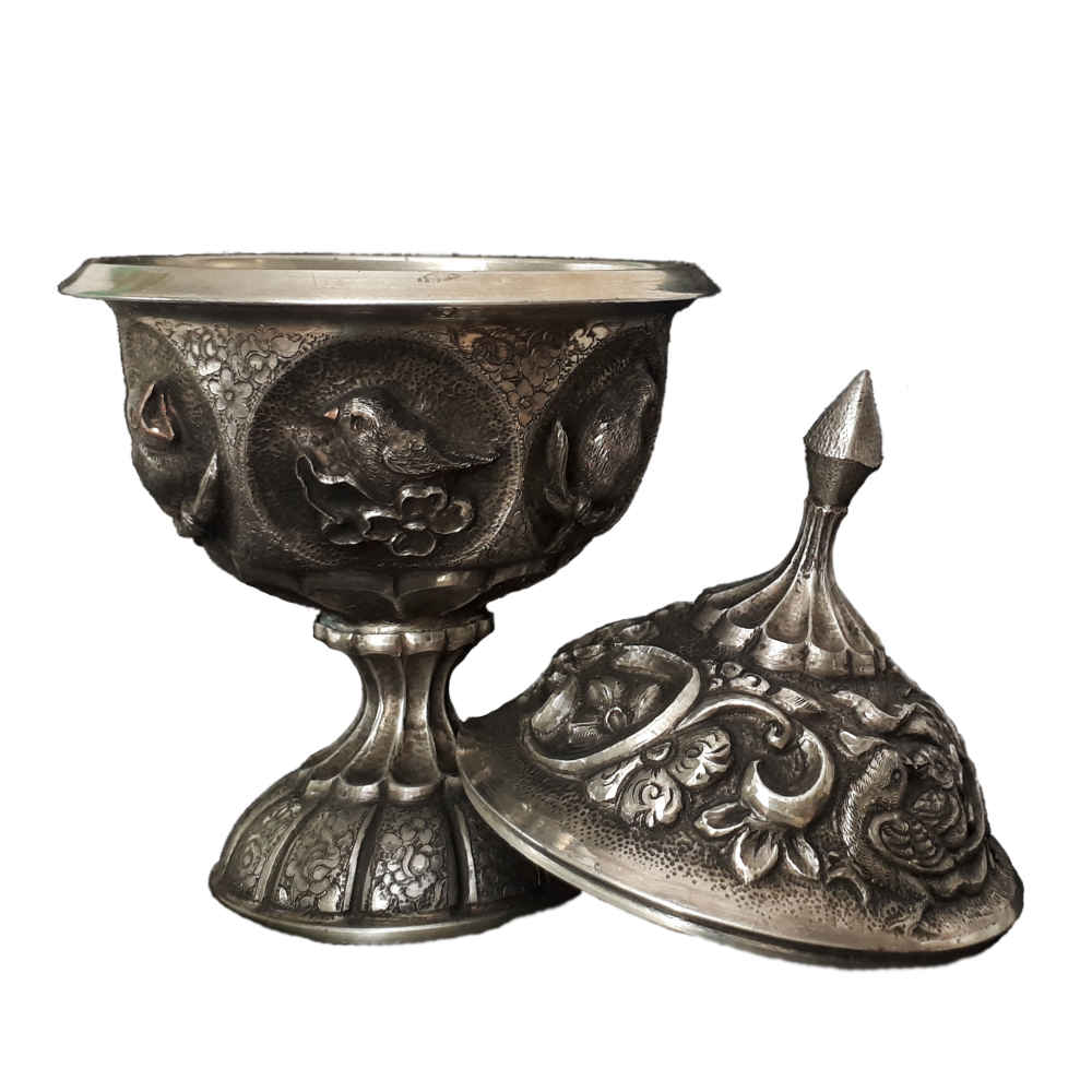 Handcrafted Persian Engraved Copper Sugar Bowl Barjasteh