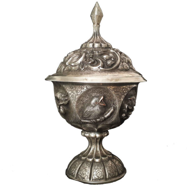 Handcrafted Persian Engraved Copper Sugar Bowl Barjasteh