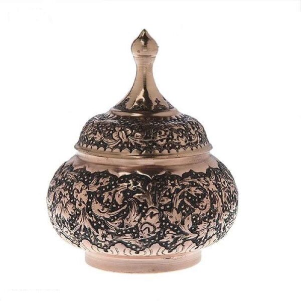 Handcrafted Persian Engraved Copper Sugar Bowl Nil