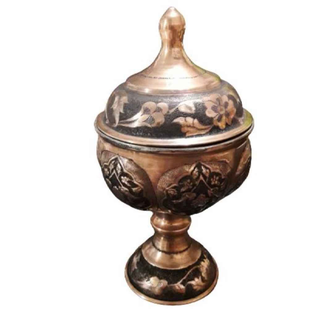 Handcrafted Persian Engraved Copper Sugar Bowl Pars