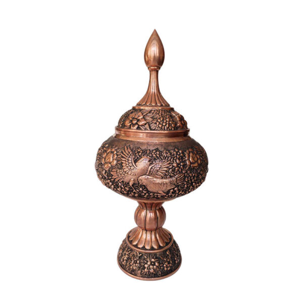 Handcrafted Persian Engraved Copper Sugar Bowl Parseh