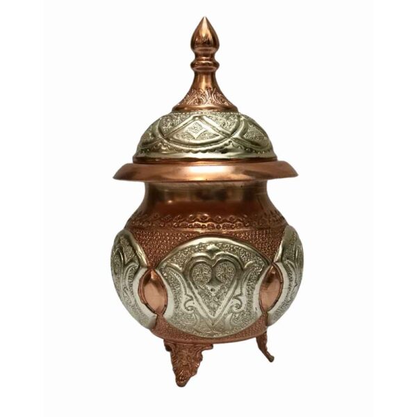 Handcrafted Persian Engraved Copper Sugar Bowl Tima
