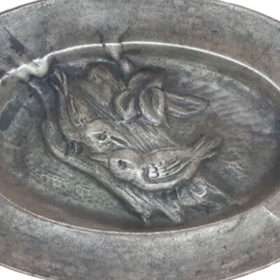 Decorative Copper Tray Hand-Engraved with Persian Artisanal Barjasteh