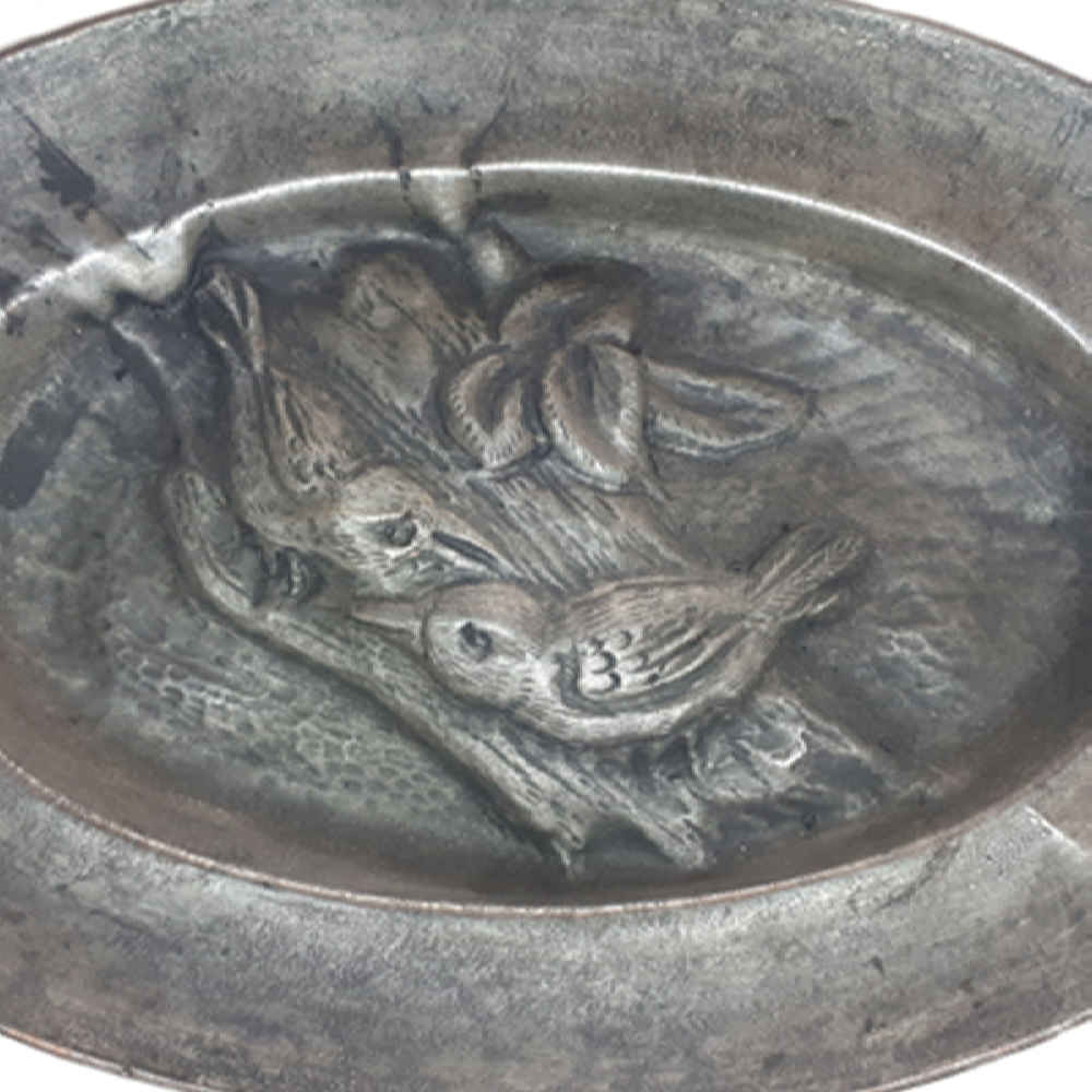 Decorative Copper Tray Hand-Engraved with Persian Artisanal Barjasteh