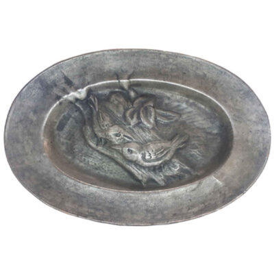 Decorative Copper Tray Hand-Engraved with Persian Artisanal Barjasteh