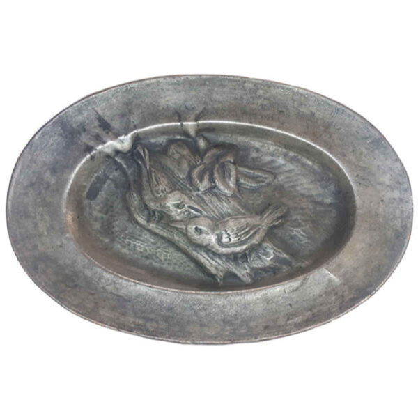 Decorative Copper Tray Hand-Engraved with Persian Artisanal Barjasteh