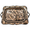 Decorative Copper Tray Hand-Engraved with Persian Artisanal Rectangle