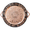 Decorative Copper Tray Hand-Engraved with Persian Artisanal Round