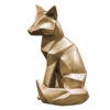 Geometric Golden Fox Cubism Figurine - Unique Art Sculpture