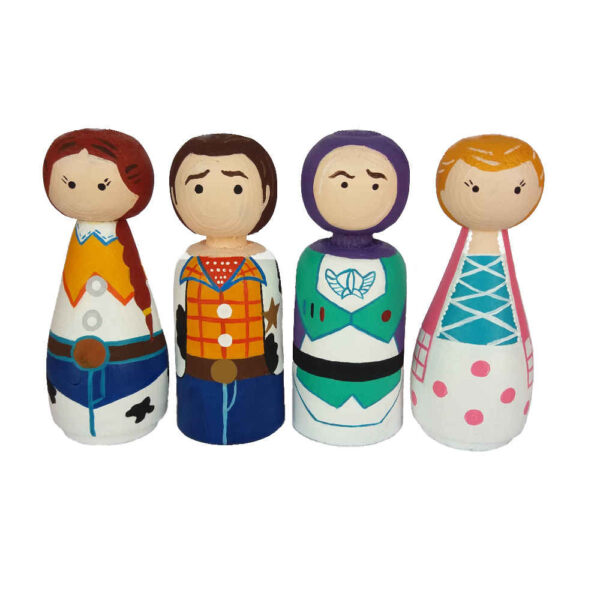 Handmade Wooden Peg Dolls - Cowboys | Rustic Western Toy Figures