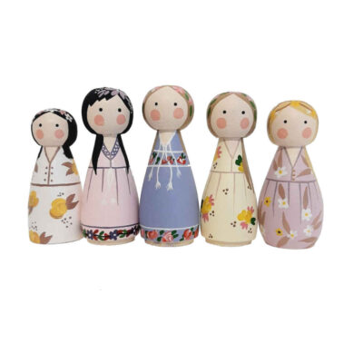 Handmade Wooden Peg Dolls – Fairy Tale Characters | Enchanting Wooden Toys