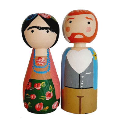 Handmade Wooden Peg Dolls – Frida Kahlo | Artistic Wooden Figurines