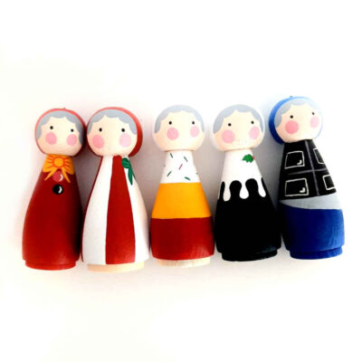 Handmade Wooden Peg Dolls – Grandmas | Custom Wooden Figurines