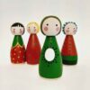 Handmade Wooden Peg Dolls - Ladybugs | Nature-Themed Wooden Figures