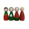 Handmade Wooden Peg Dolls - Ladybugs | Nature-Themed Wooden Figures
