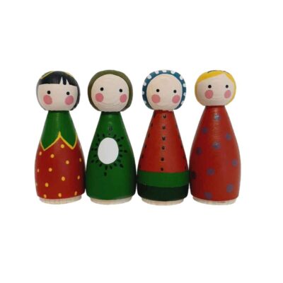 Handmade Wooden Peg Dolls – Ladybugs | Nature-Themed Wooden Figures