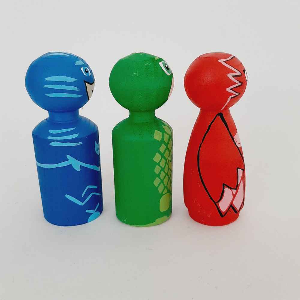 Handmade Wooden Peg Dolls – Little Heroes | Custom Kids’ Toy Figures