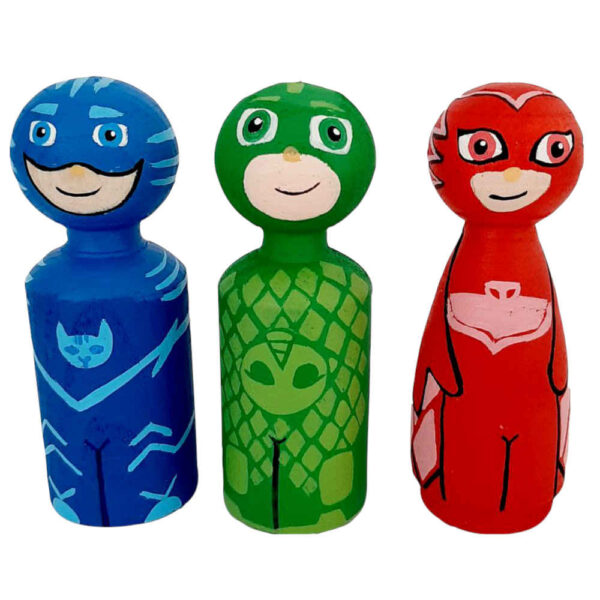 Handmade Wooden Peg Dolls - Little Heroes | Custom Kids' Toy Figures