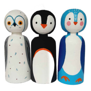 Handmade Wooden Dolls Model Penguins