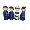 Handmade Wooden Peg Dolls - Police & Thief | Adventure-Themed Wooden Toys