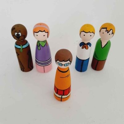 Handmade Wooden Peg Dolls – Scooby Doo | Custom Cartoon Figures