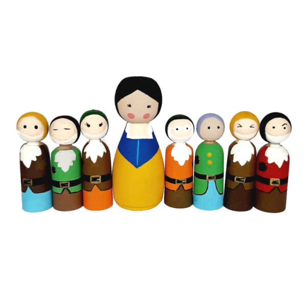 Handmade Wooden Peg Dolls - Snow White | Fairy Tale Wooden Toys