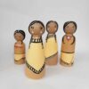 Handmade Wooden Peg Dolls - Sorkh Poost Girls | Traditional Wooden Toys