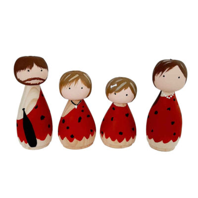 Handmade Wooden Peg Dolls – Stone Age Theme | Artisan Wooden Toys