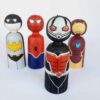 Handmade Wooden Peg Dolls - Super Heroes 02 | Unique Wooden Figures