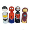 Handmade Wooden Peg Dolls - Super Heroes 02 | Unique Wooden Figures