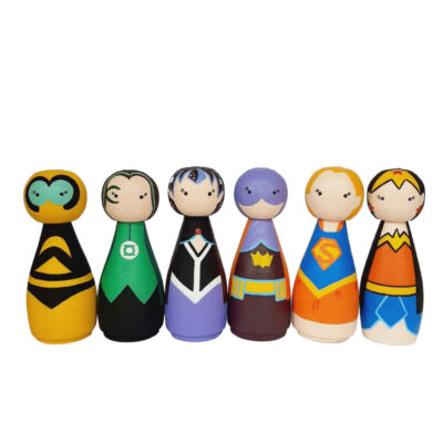 Handmade Wooden Peg Dolls – Super Heroes | Customizable Wooden Figures