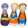 Handmade Wooden Peg Dolls - Superman | Unique Superhero Figurines