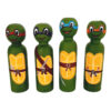 Handmade Wooden Peg Dolls - Mutant Ninja Turtles | Custom Toy Figures