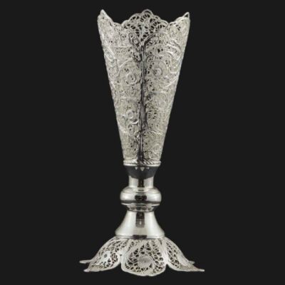 Handcrafted Persian Filigree Decorative Vase Almas