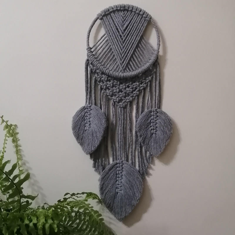 Macrame Wall Hanging Tapestry Art Bohemian Leafs