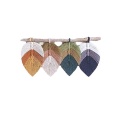 Macrame Wall Hanging Tapestry Art Bohemian Sarv Leafs