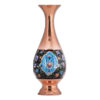 Decorative Copper Vase Hand-Painted with Persian Minakari Enamel Hila