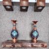 Decorative Copper Vase Hand-Painted with Persian Minakari Enamel Homa