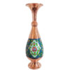 Decorative Copper Vase Hand-Painted with Persian Minakari Enamel Mes