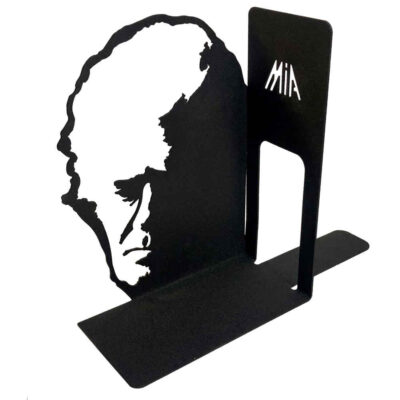 Persian Metal Art Bookend for Shelf with the Face of Ahmad Shamlou