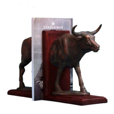 Polyester Sculpture Bookend with Animal-Theme Cow