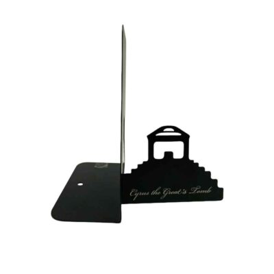 Persian Metal Art Bookend for Shelf with the Design Cyrus the Great’s Tomb